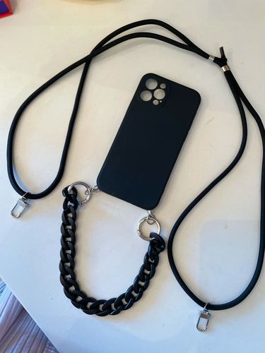 Customer photo review of Pure Black Crossbody Bracelet iPhone Case