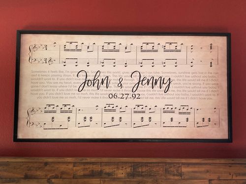 Customer photo review of Custom Couple Music Premium Canvas - Ready to Hang
