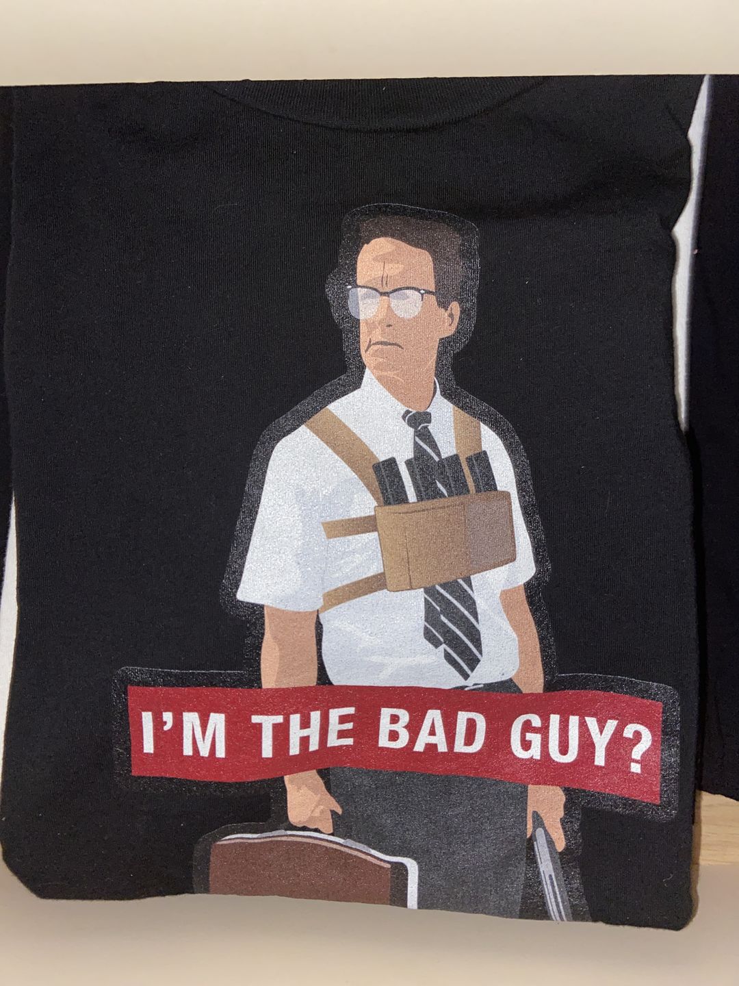 Customer photo review of Falling Down T-Shirt