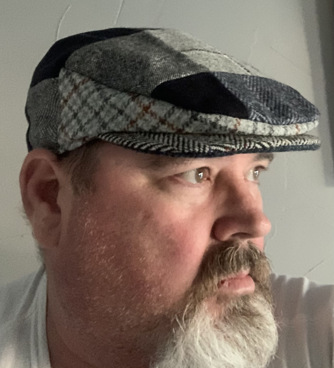 Customer photo review of Vintage Cap Patchwork Grey/Blue Tweed
