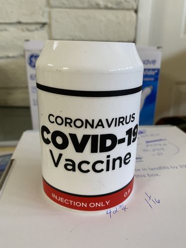 Customer photo review of Covid-19 Vaccine Beersy Silicone Sleeve Hide-a-Beer Can Cooler