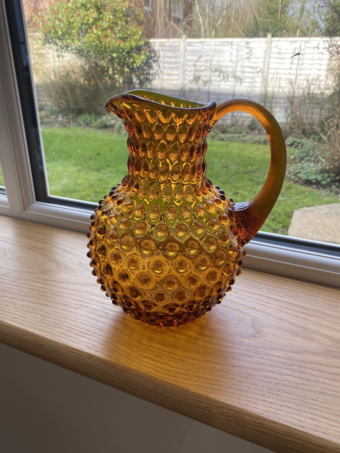 Customer photo review of Amber Hobnail Jug