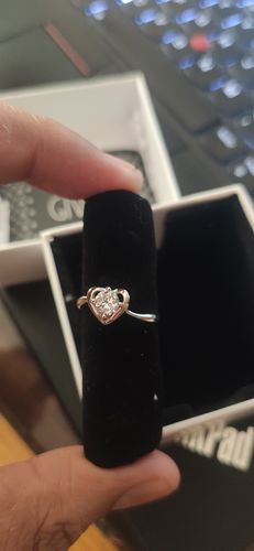 Customer photo review of Silver Zircon Embrace Heart Ring