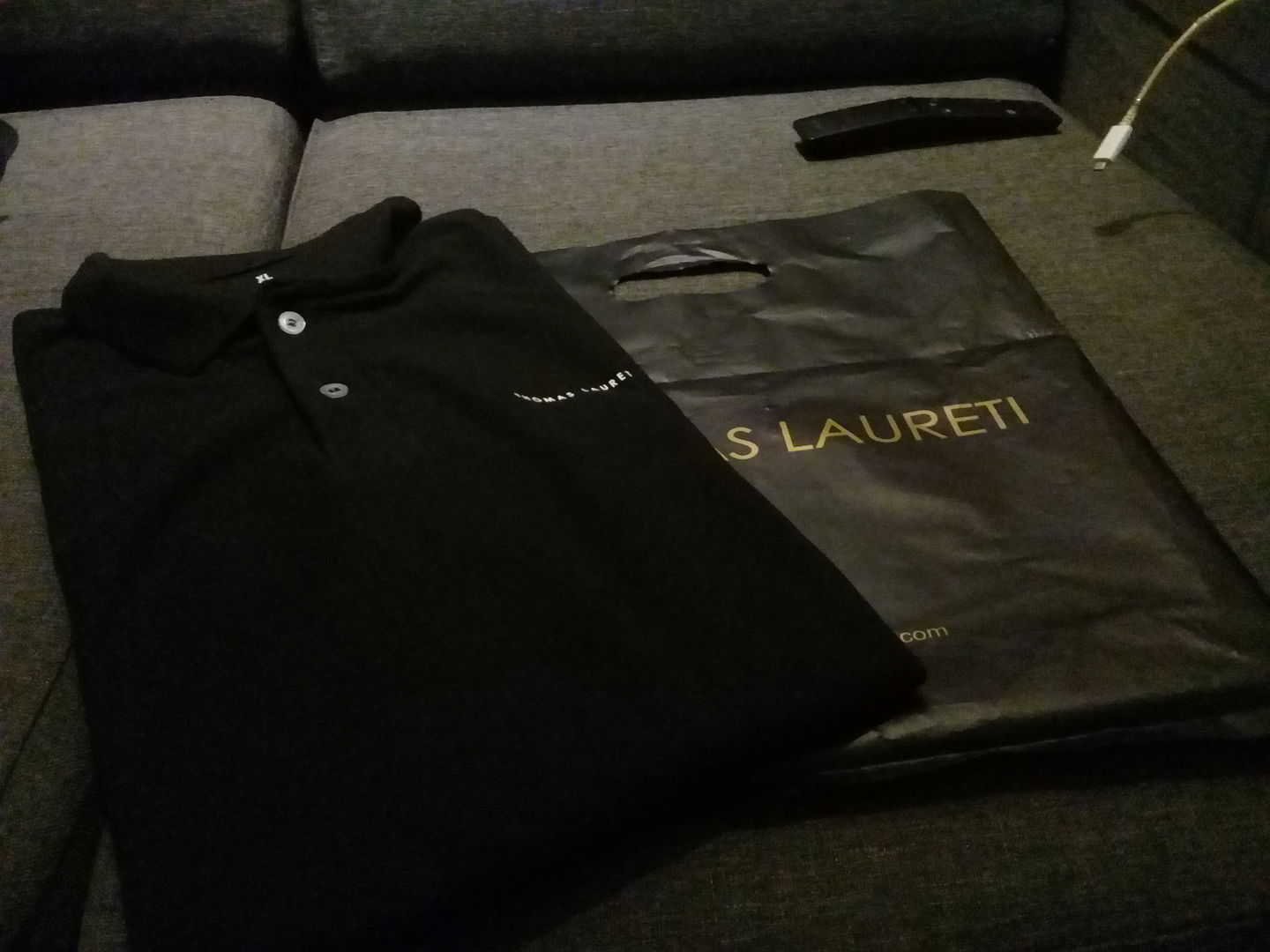 Customer photo review of Men's Thomas Laureti Black Polo Shirt