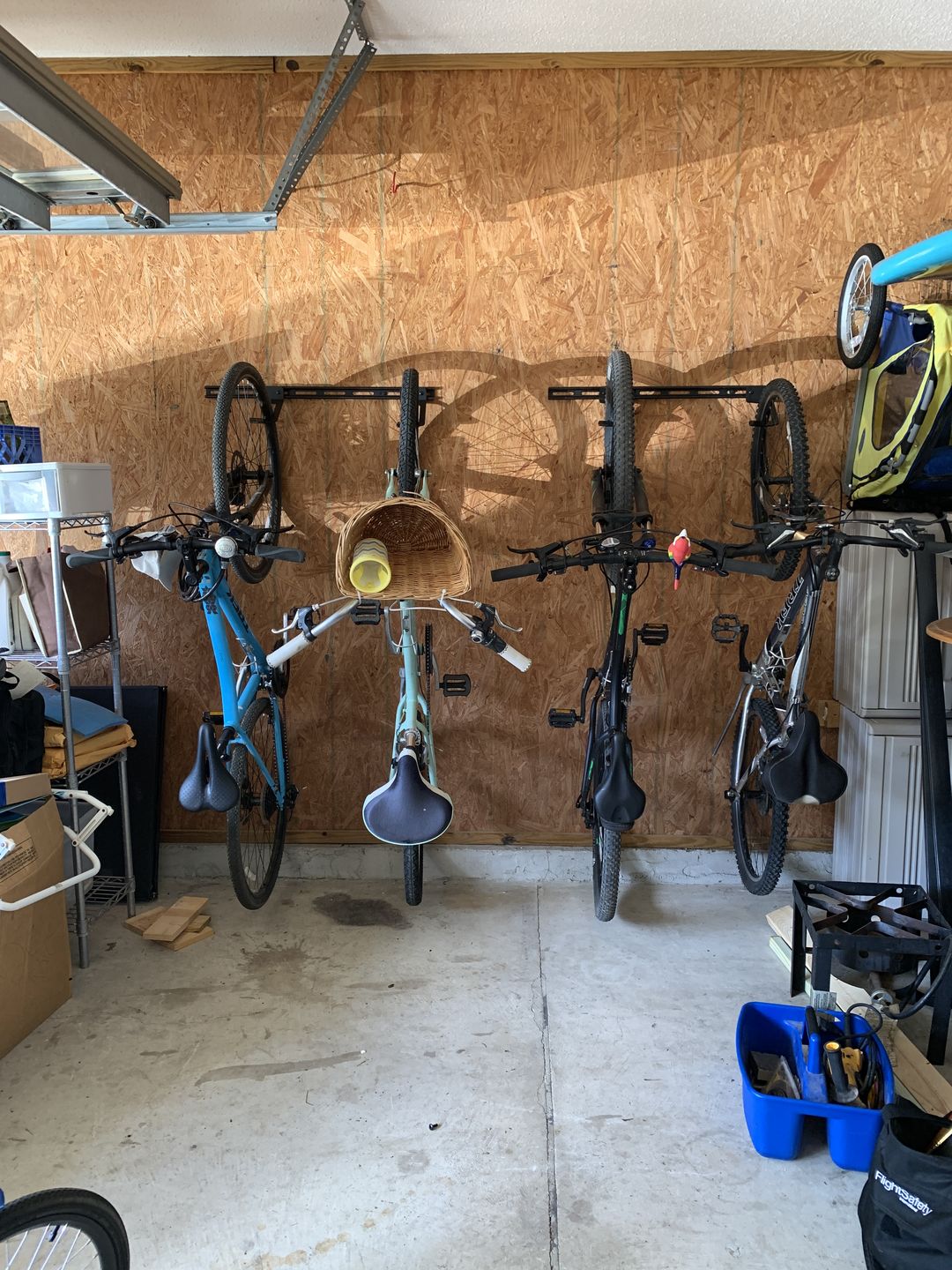 Customer photo review of Wall Mounted Bike Rack for 6 Bikes