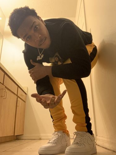 Customer photo review of Outside Solid One Stripe Track Pants (Golden Yellow - Black)