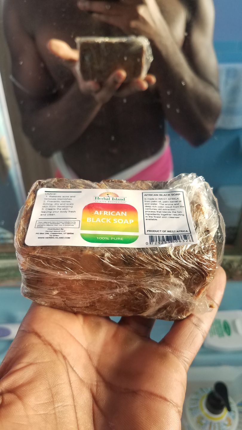 Customer photo review of Organic Natural Raw African Black Bar Soap