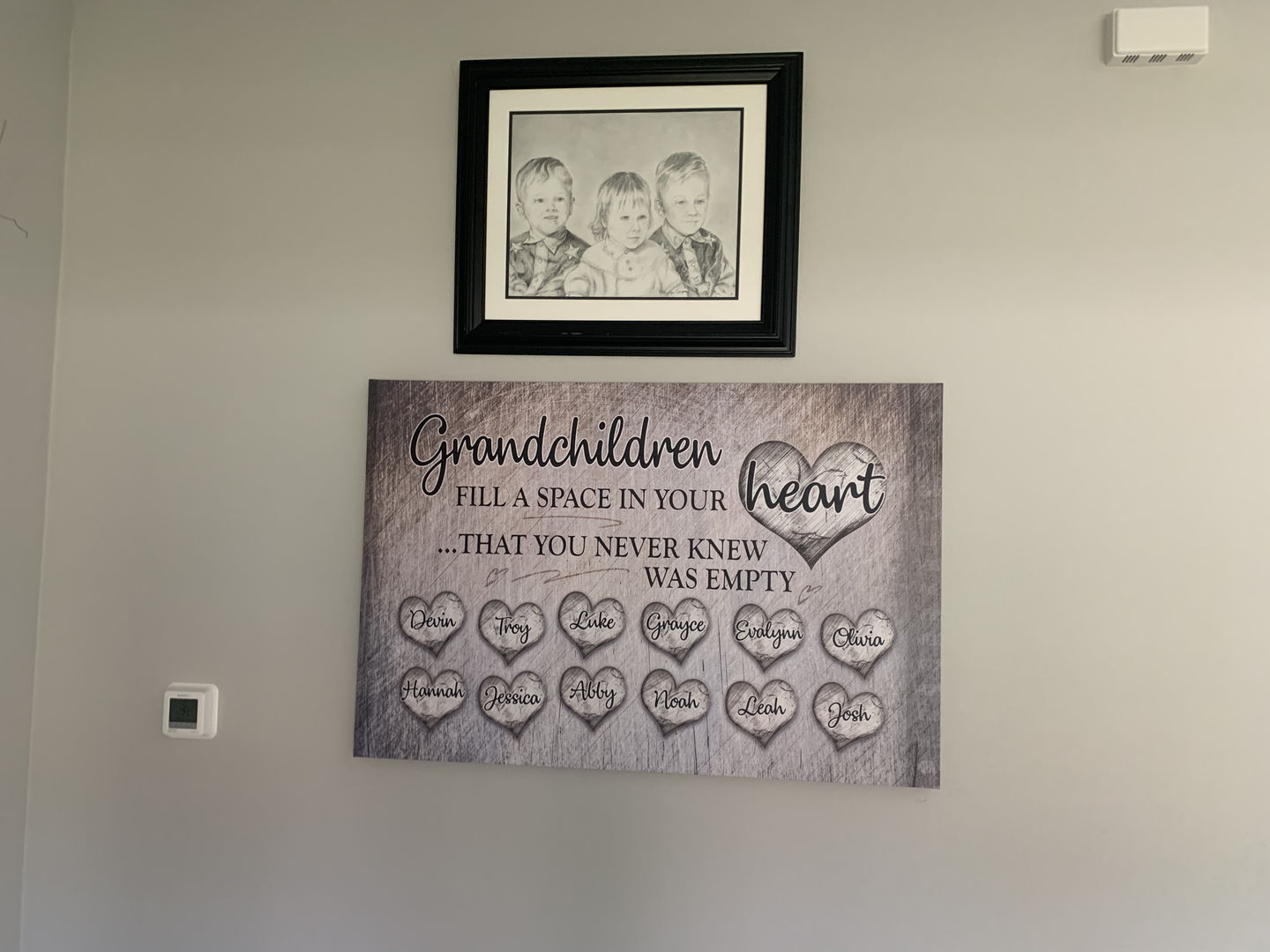 Customer photo review of Personalized "Grandchildren Fill A Space In Your Heart" Premium Canvas