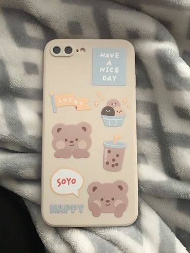 Customer photo review of Bubble Tea Bear iPhone Case