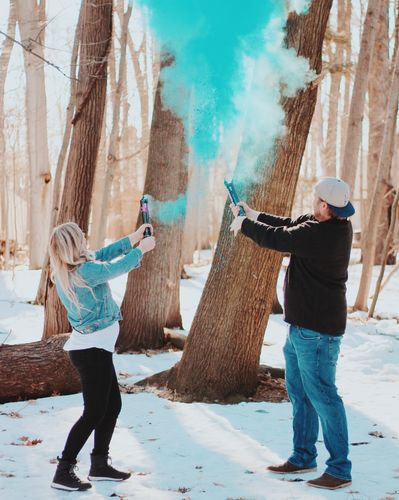 Customer photo review of Gender Reveal Powder Cannons