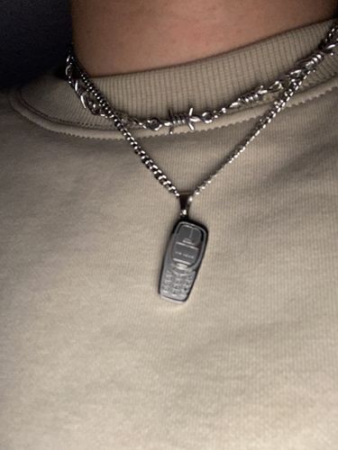 Customer photo review of Barbed Wire Necklace
