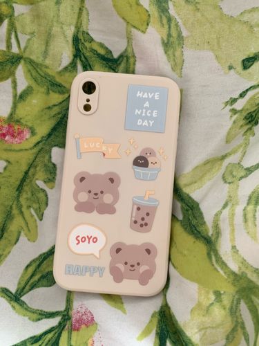 Customer photo review of Bubble Tea Bear iPhone Case