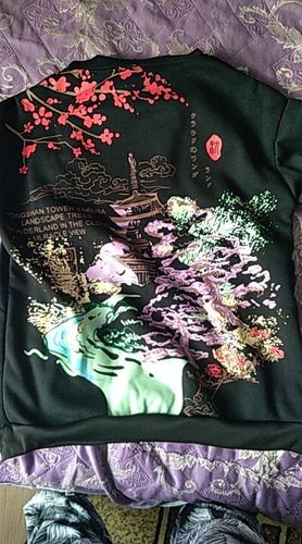 Customer photo review of Harajuku Style Premium Japanese Landscape Hoodie