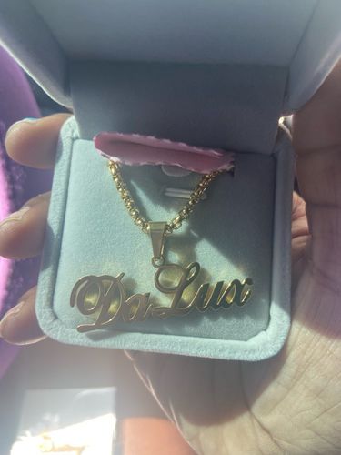 Customer photo review of Custom Basic Name Necklace