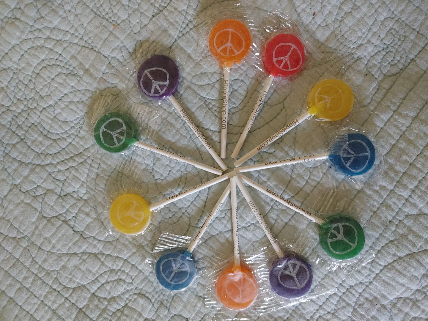 Customer photo review of Hippie Shop Peace Pop Lollipops