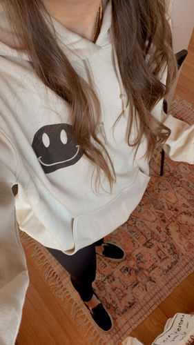 Customer photo review of Ascot + Hart Smile Logo Hoodie