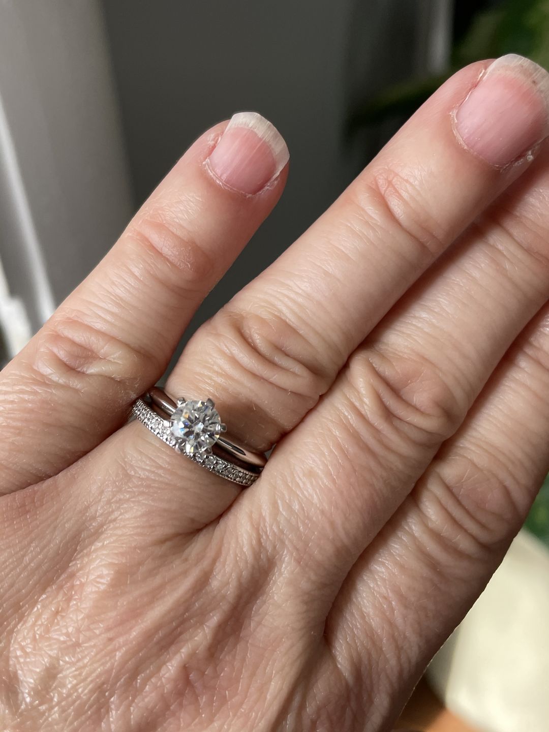 Customer photo review of Six Prong Solitaire CVD Diamond Ring