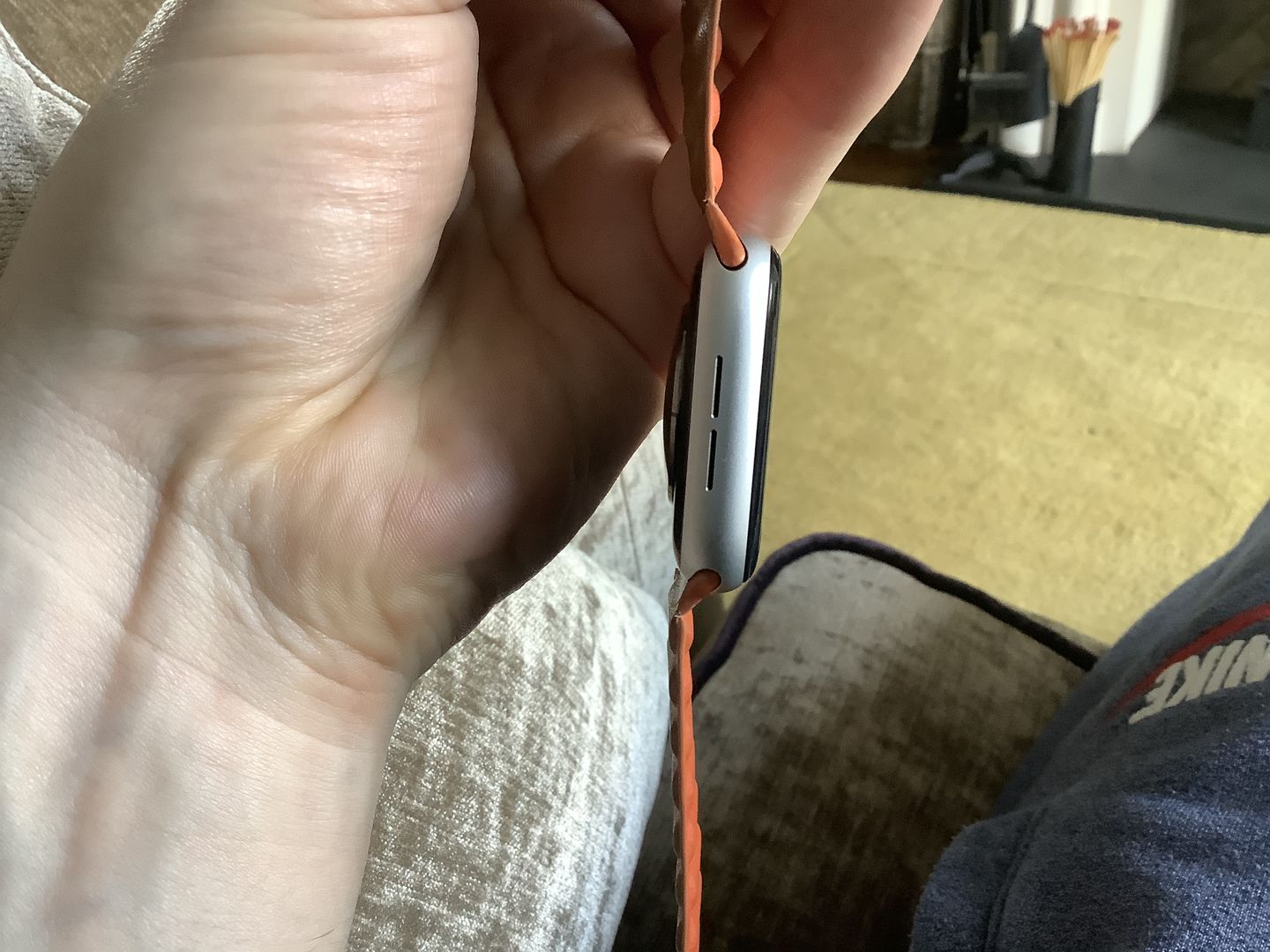 Customer photo review of Leather Link Magnetic Strap for Apple Watch