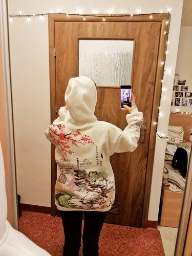 Customer photo review of Harajuku Style Premium Japanese Landscape Hoodie