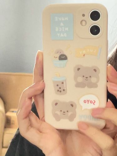 Customer photo review of Bubble Tea Bear iPhone Case