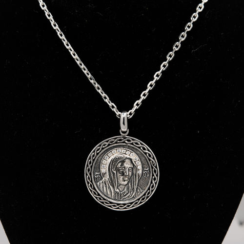 Customer photo review of Silver Pendant "Saint Mary Mother of Jesus" Handmade Necklace