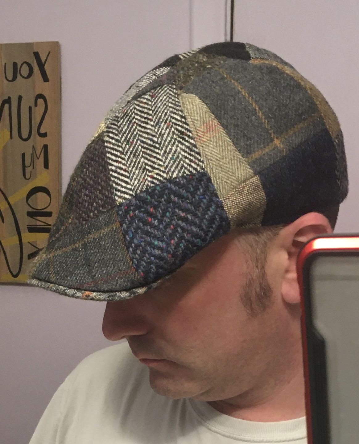 Customer photo review of Erin Cap Patchwork Tweed
