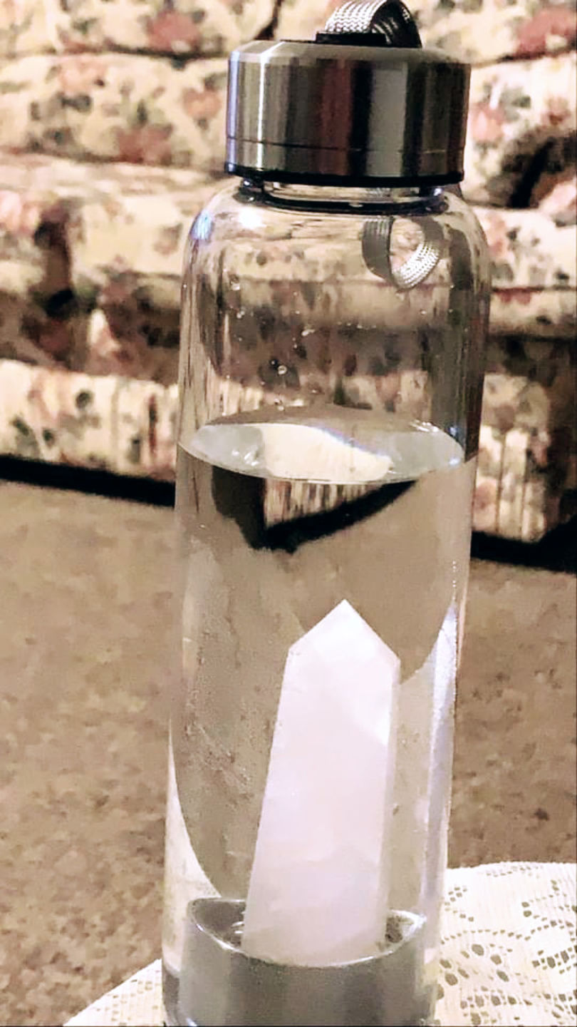 Customer photo review of Crystal Wand Water Bottle + Protective Sleeve (Stainless Steel)