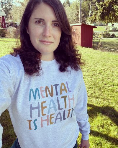 Customer photo review of Mental Health Is Health -- Sweatshirt
