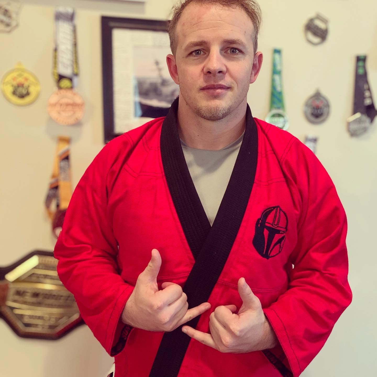 Customer photo review of Defender Red Sublimation Brazilian Jiu Jitsu Gi ( BJJ GI )