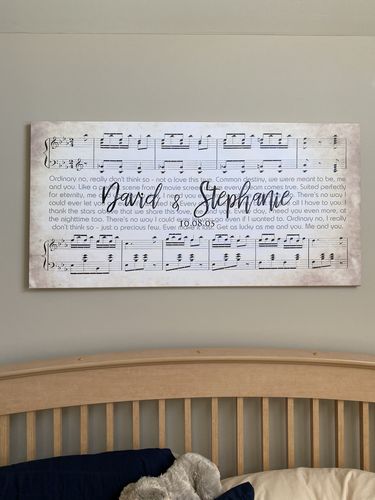 Customer photo review of Custom Couple Music Premium Canvas - Ready to Hang