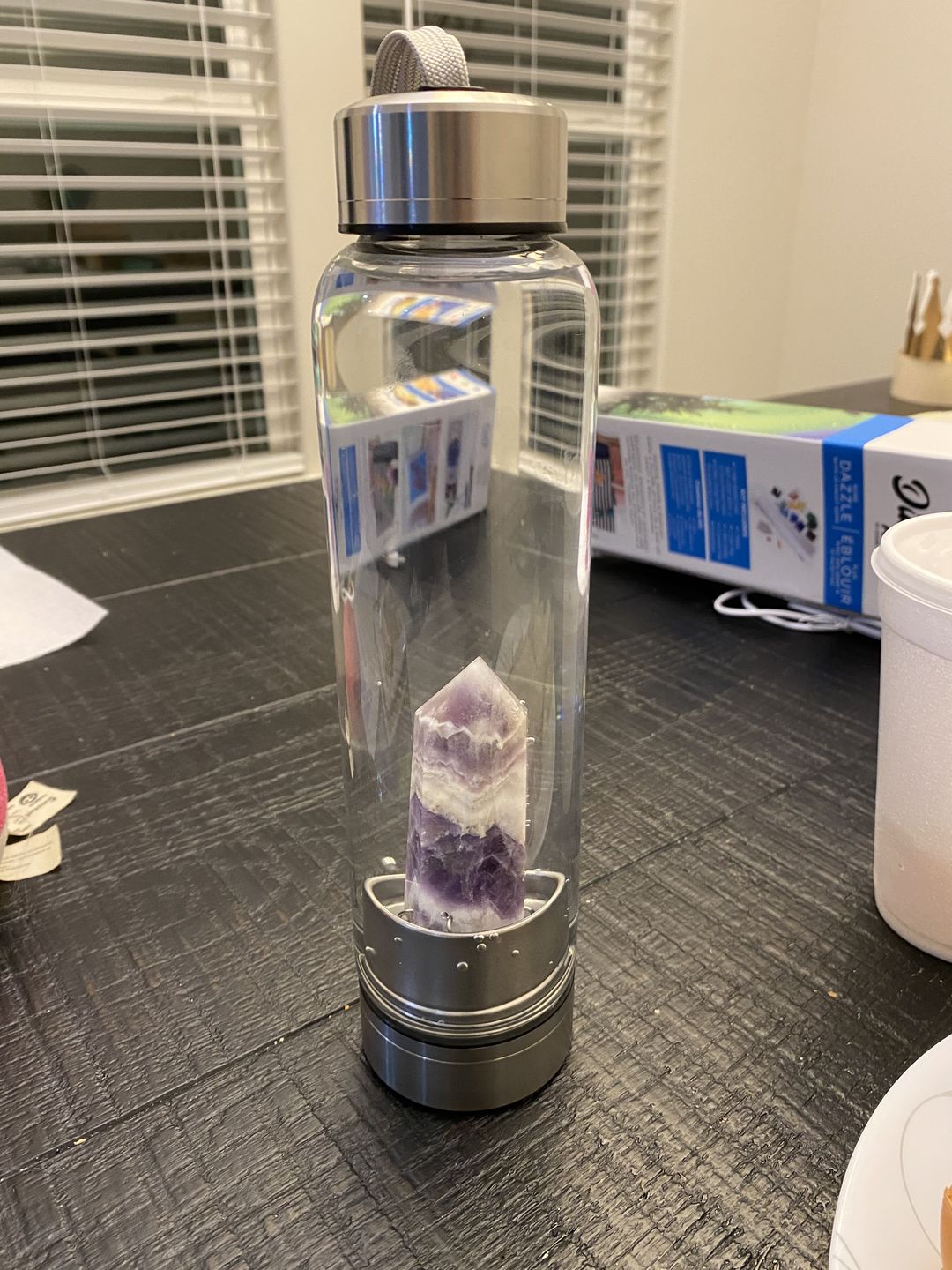 Customer photo review of Crystal Wand Water Bottle + Protective Sleeve (Stainless Steel)