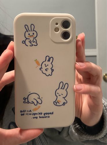 Customer photo review of Kawaii Line Art Bunny Carrot iPhone Case