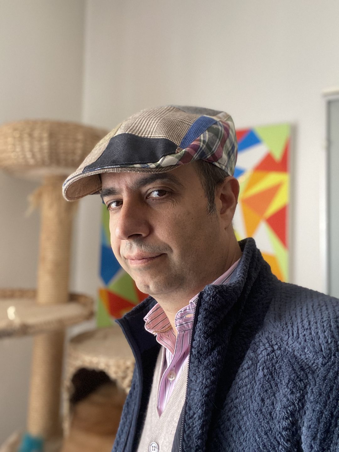 Customer photo review of Donegal Touring Cap Patchwork Linen