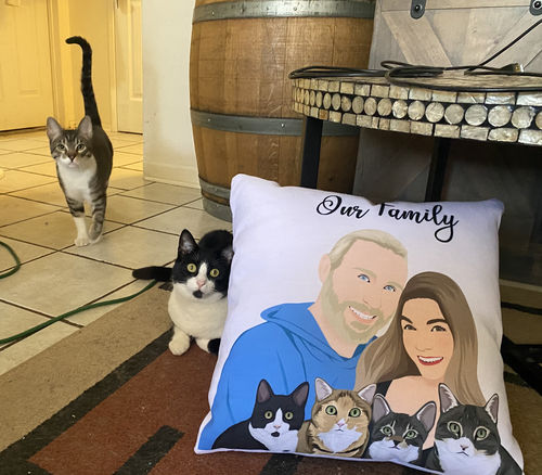 Customer photo review of Custom Family Pillow