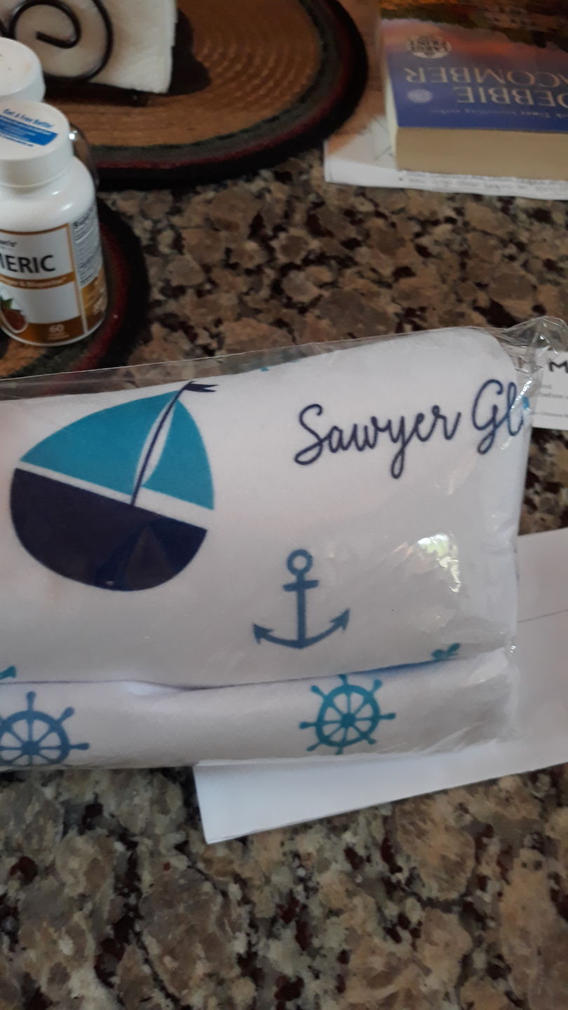 Customer photo review of Nautical Fleece Personalized Baby Boy Blanket