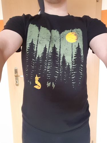 Customer photo review of Fuchs Im Wald - Bio Herren Shirt Siebdruck