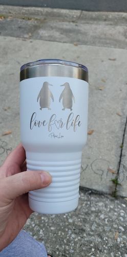 Customer photo review of Love For Life Laser Etched Tumbler