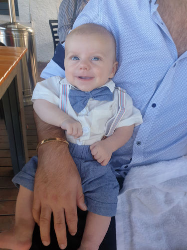 Customer photo review of Arlo Bow Tie & Suspenders Set