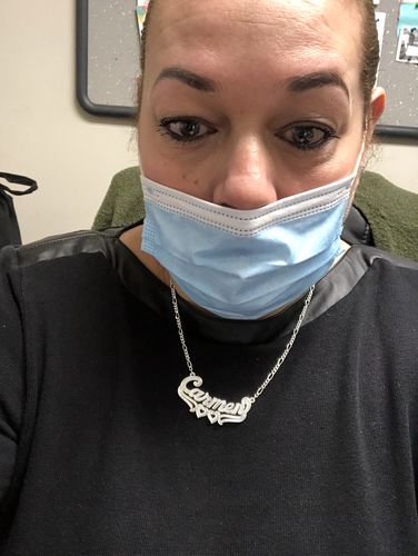 Customer photo review of Double Plated Heart Name Necklace