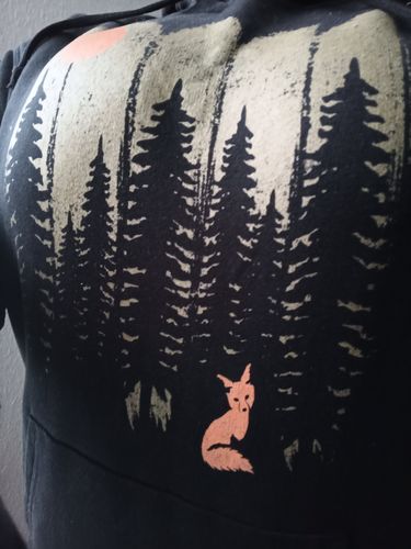 Customer photo review of FUCHS IM WALD KHAKI - Bio Unisex Hoodie (BASIC)