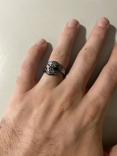 Customer photo review of TWO HEADED SNAKE RING