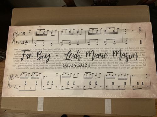 Customer photo review of Custom Couple Music Premium Canvas - Ready to Hang