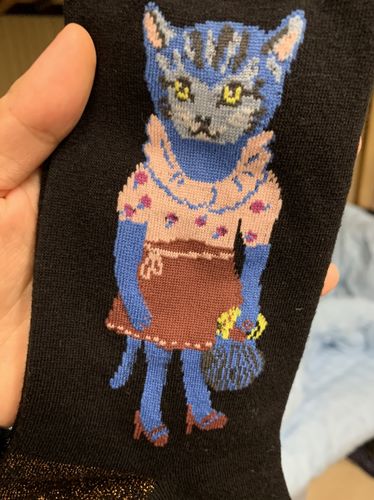 Customer photo review of Witty Socks™ Mr. & Mrs. Feline
