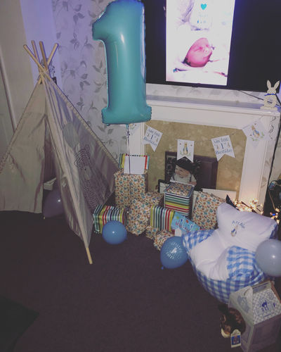 Customer photo review of Personalised Blue Gingham Peter Rabbit Bean Bag Chair