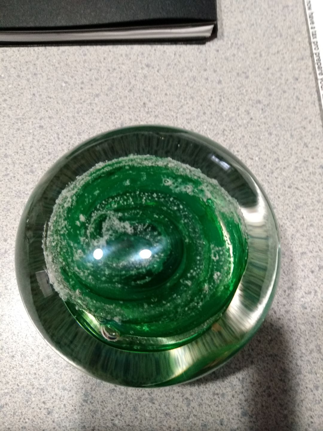Customer photo review of Swirl Paperweight with Cremation Ash