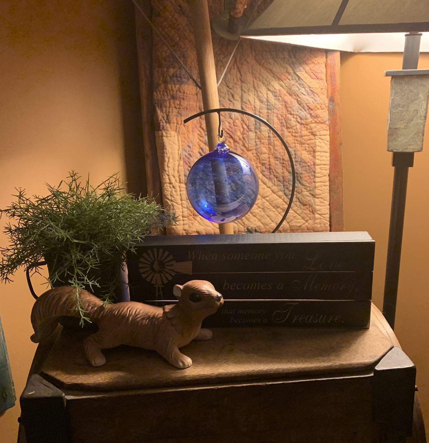 Customer photo review of Glass Christmas Ornament with Cremation Ashes