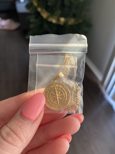 Customer photo review of Compass Pendant (Gold)