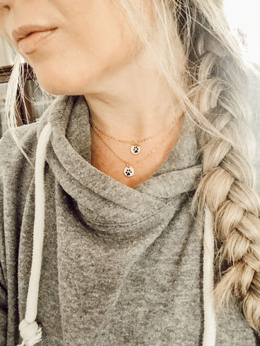 Customer photo review of Double-Sided Custom Paw Necklace