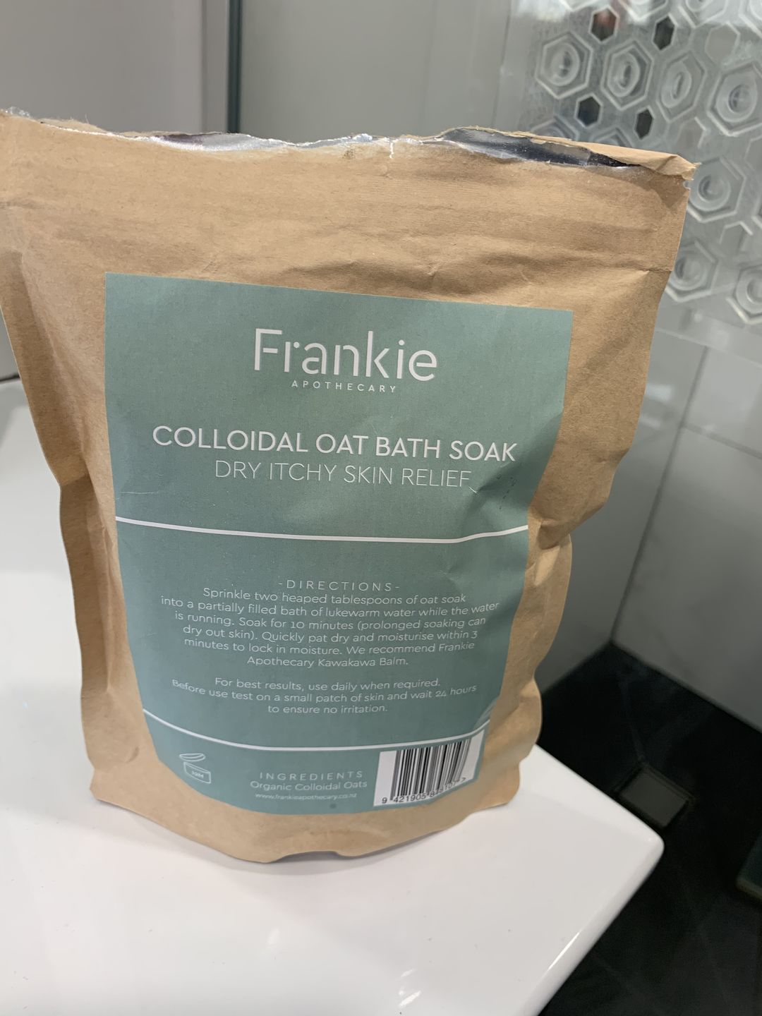 Customer photo review of Colloidal Oat Soothing Bath Soak