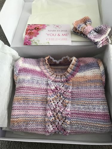 Customer photo review of Child Mystery Knitting Box